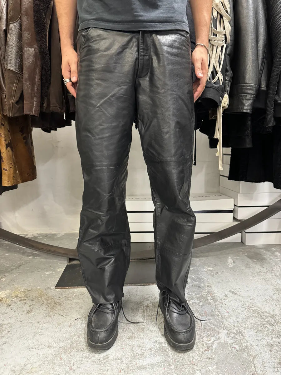 1990s Emporio Armani Black Leather Biker Pants – Dolce Vita Hub