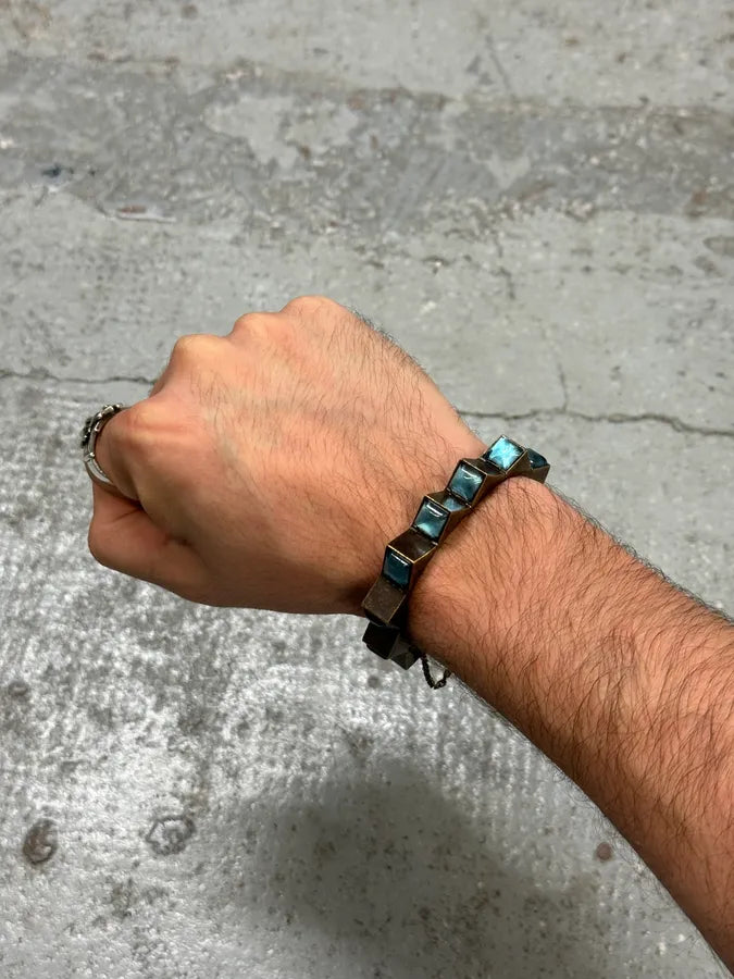1990s Jean Paul Gaultier Blue Faceted Stone Bracelet – Dolce Vita Hub