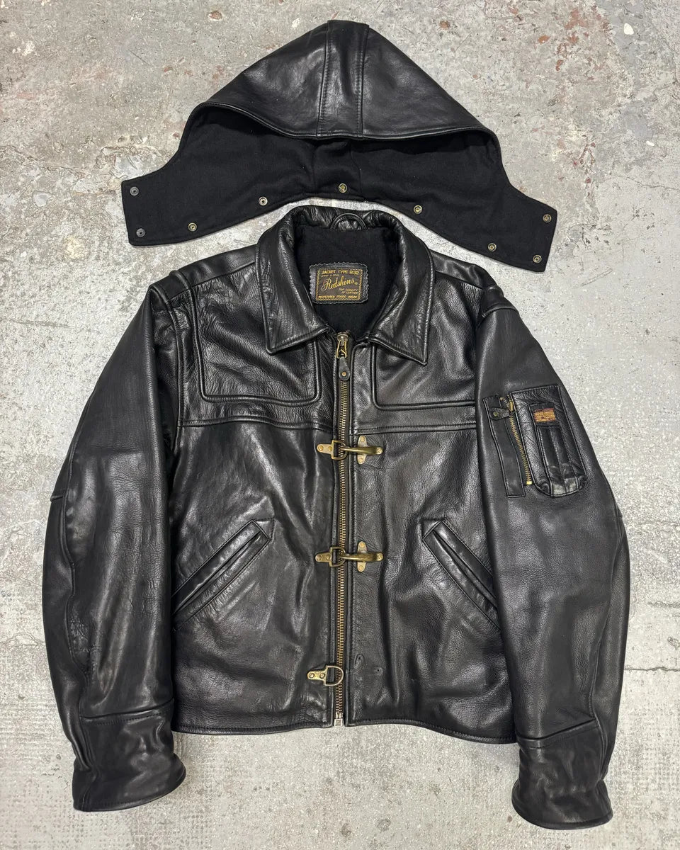 1990s Redskins Cropfit Naval Combat Bomber Leather Jacket – Dolce