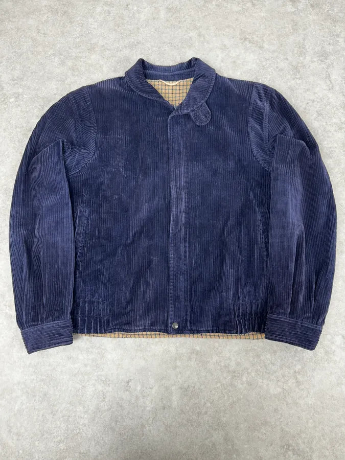 90s VALENTINO コーデュロイ カバーオールジャケット 50 L～XL 1990s Valentino Navy Corduroy Premium Jacket – Dolce Vita Hub
