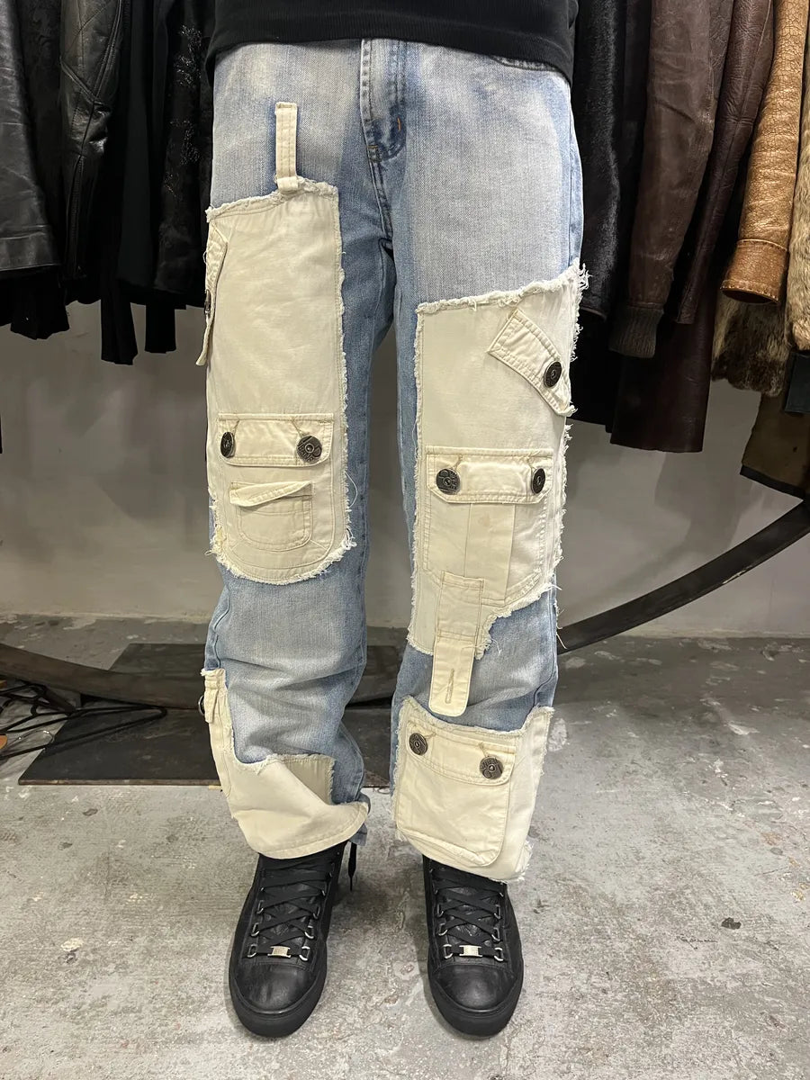 【00s archive】crush denim cargo vintage 2000s Archive Denim Hybrid Cargo Denim Pants – Dolce Vita Hub