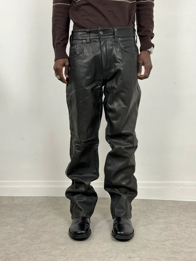 2000s Archive Italian Leather Black Pants – Dolce Vita Hub