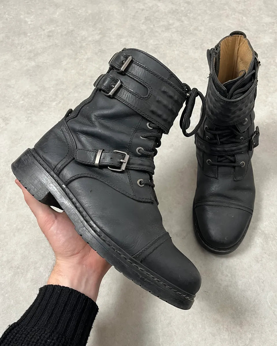 2000s Diesel Biker Black Leather Boots – Dolce Vita Hub