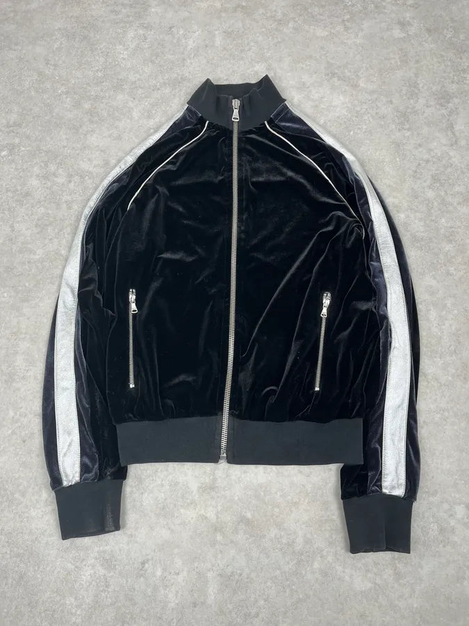 2000s Dolce & Gabbana Black & White Lined Zip-up Sweater – Dolce