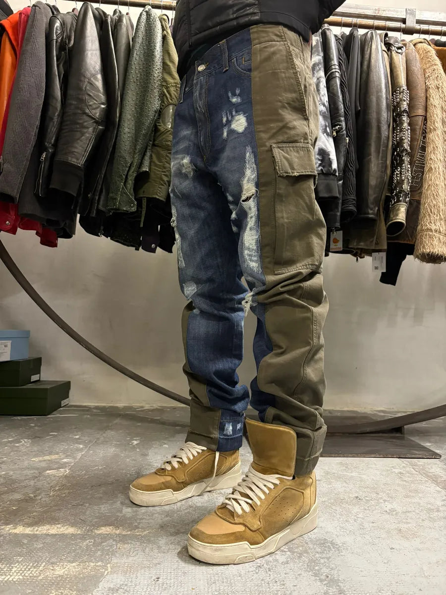 00s dolce&gabbana bleached denim pants 00s D&G Bleach Wash Logo
