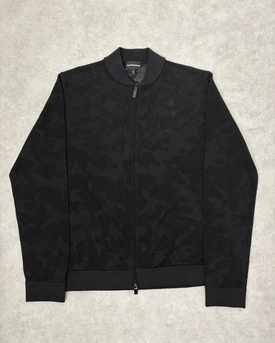 2000s Emporio Armani Black Mesh Camo Bomber Jacket – Dolce Vita Hub