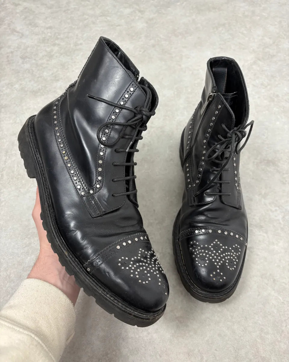 2000s Emporio Armani Studded Black Leather Boots – Dolce Vita Hub
