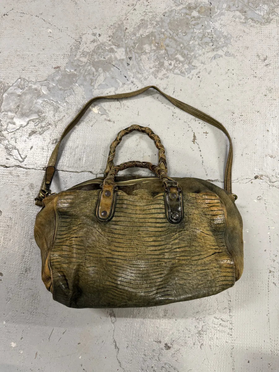 2000s Giorgio Brato Green Eroded Leather Shoulder Bag – Dolce Vita Hub