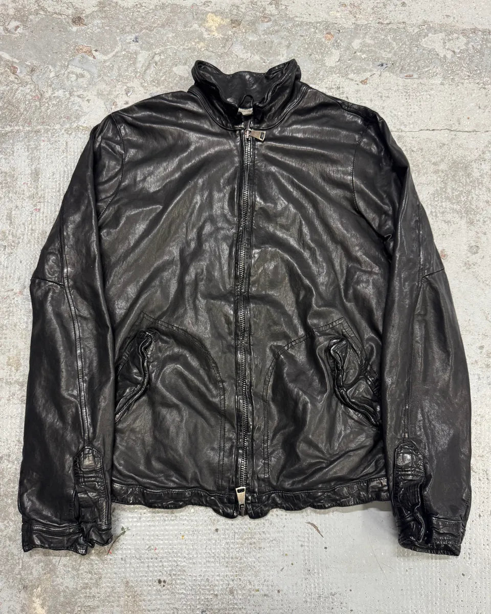 2000s Giorgio Brato Rockstar Organic Black Leather Jacket – Dolce