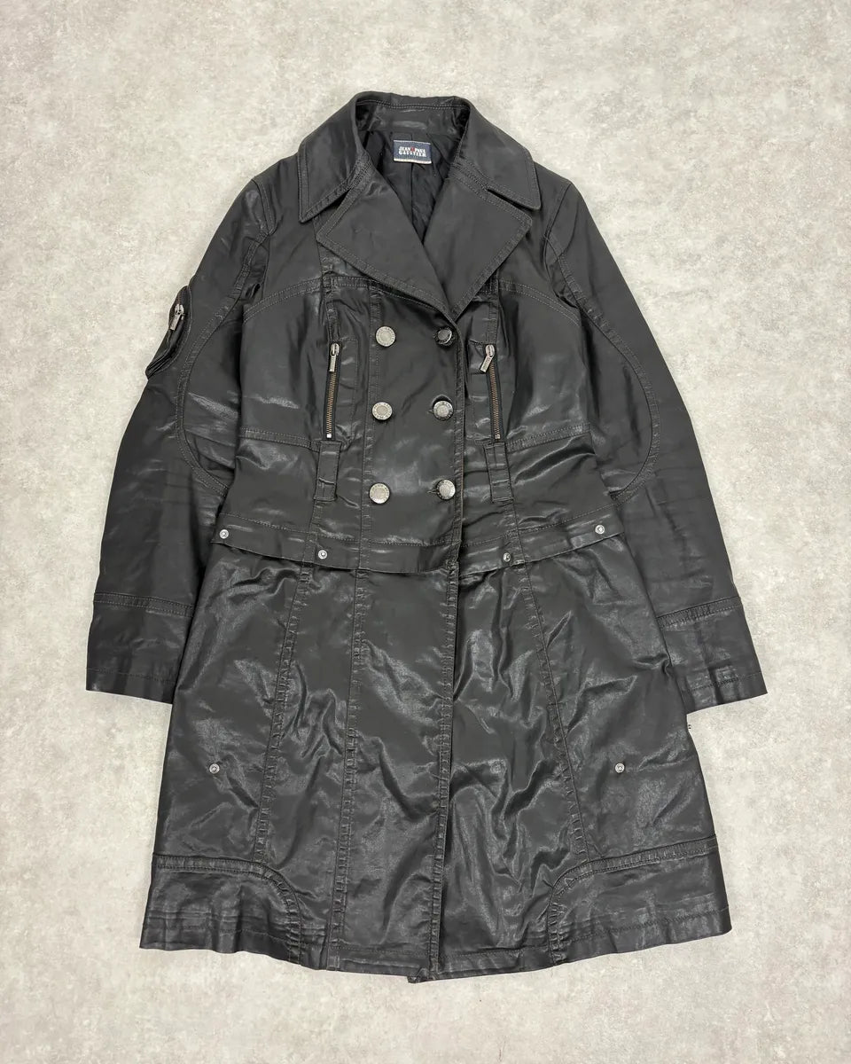 2000s Jean Paul Gaultier Black Detachable Obscure Trenchcoat
