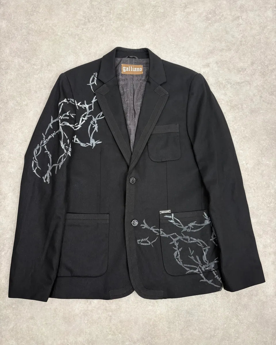 AW2010 John Galliano Black Barbed Wire Blazer Jacket – Dolce Vita Hub