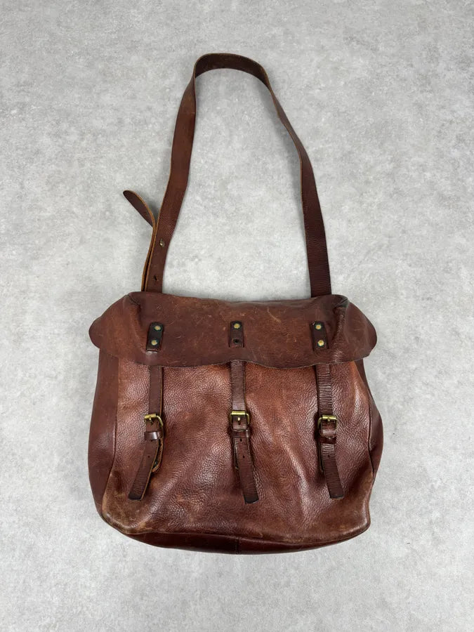 2000s Maison Martin Margiela Artisanal Brown Leather Straps