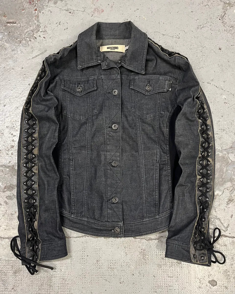 2000s Moschino Bondage Laced Brut Denim Jacket – Dolce Vita Hub