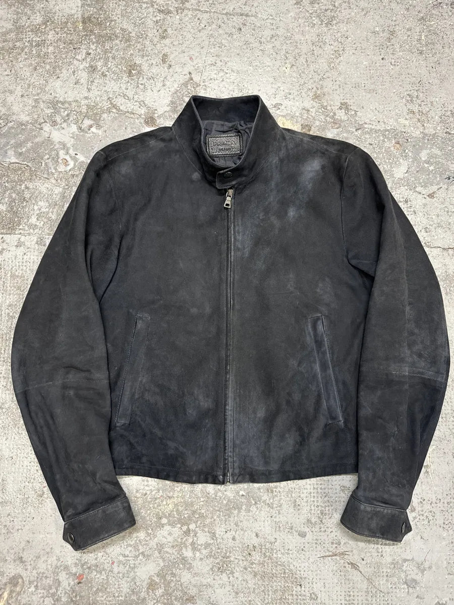 AW2011 Prada Biker Navy Suede Leather Jacket – Dolce Vita Hub