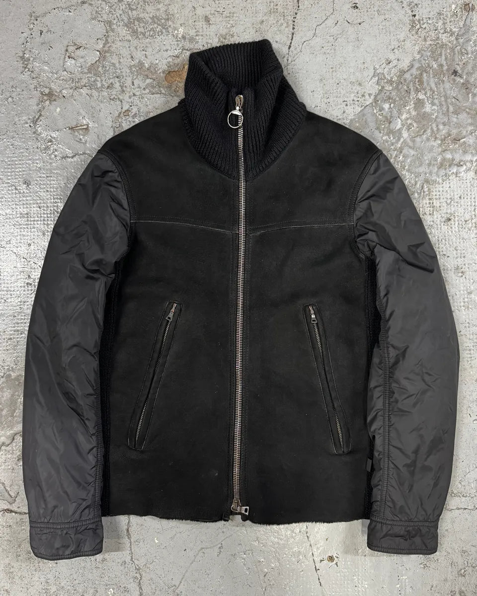 2000s Prada Black Leather & Nylon Zip-up Jacket – Dolce Vita Hub