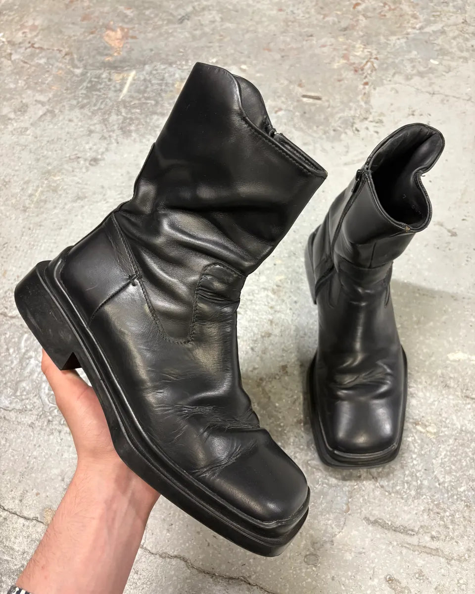 2000s Prada Black Leather Ankle Boots – Dolce Vita Hub