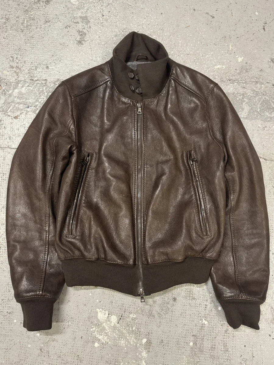 2000s Prada Brown Leather Premium Jacket – Dolce Vita Hub 2000s Prada Brown Leather Premium Jacket – Dolce Vita Hub