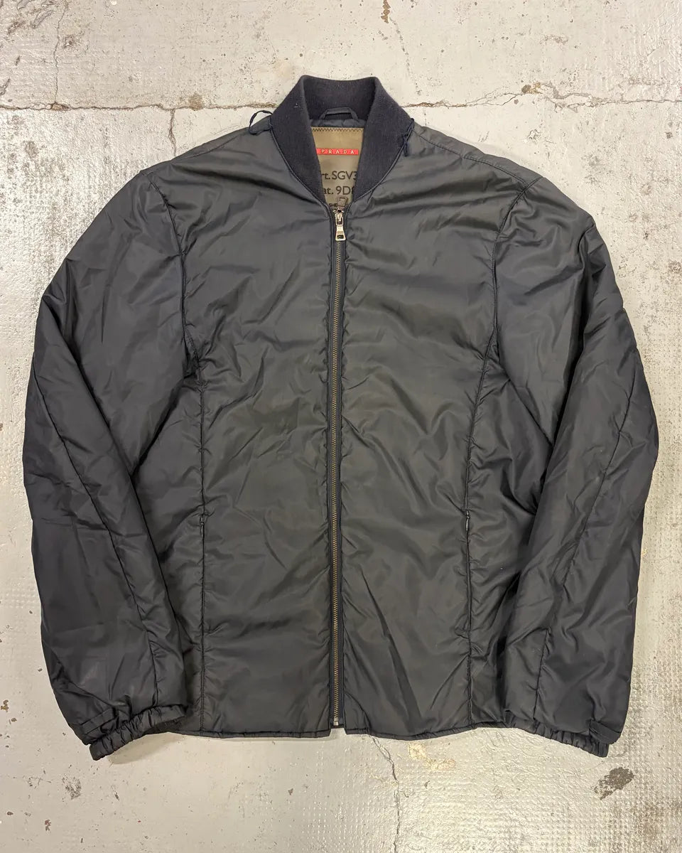 2000s Prada Linea Rossa Navy Nylon Logo Windbreaker Jacket – Dolce