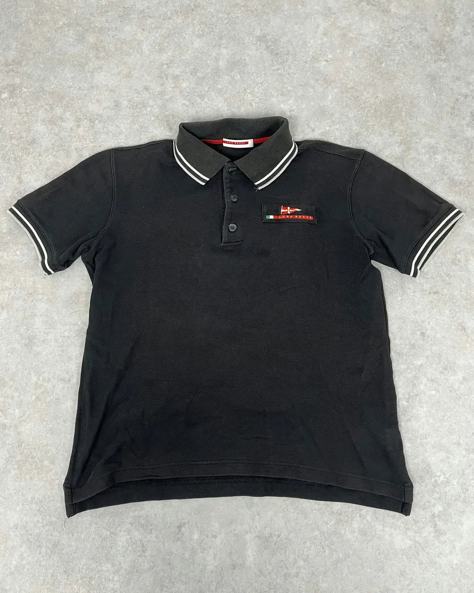 トップス 00s prada black skipper polo shirt 2000s Prada Luna Rossa Black Polo – Dolce Vita Hub