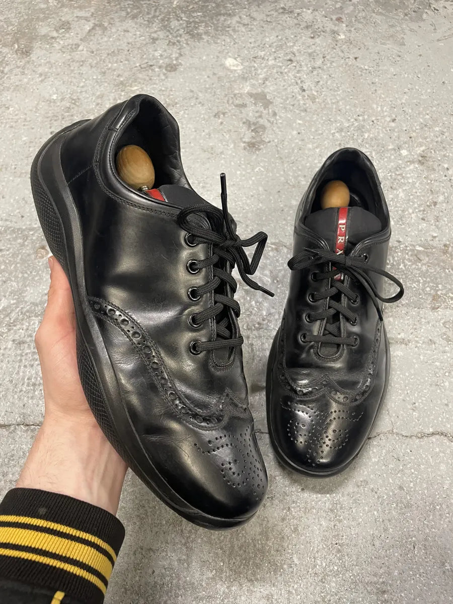 2000s Prada Western America's Cup Leather Sneakers – Dolce Vita Hub 2000s Prada Western America's Cup Leather Sneakers – Dolce Vita Hub