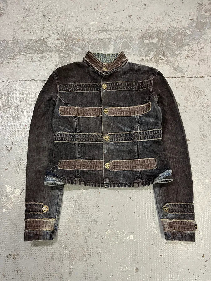 2000s Versace Napoleon Dark Grey Denim Jacket – Dolce Vita Hub