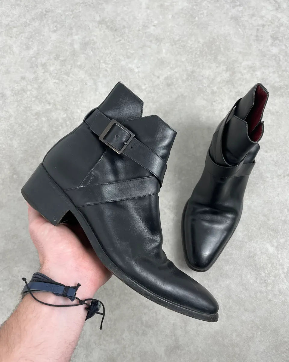 2000s Yves Saint Laurent Black Leather Boots – Dolce Vita Hub display picture 1