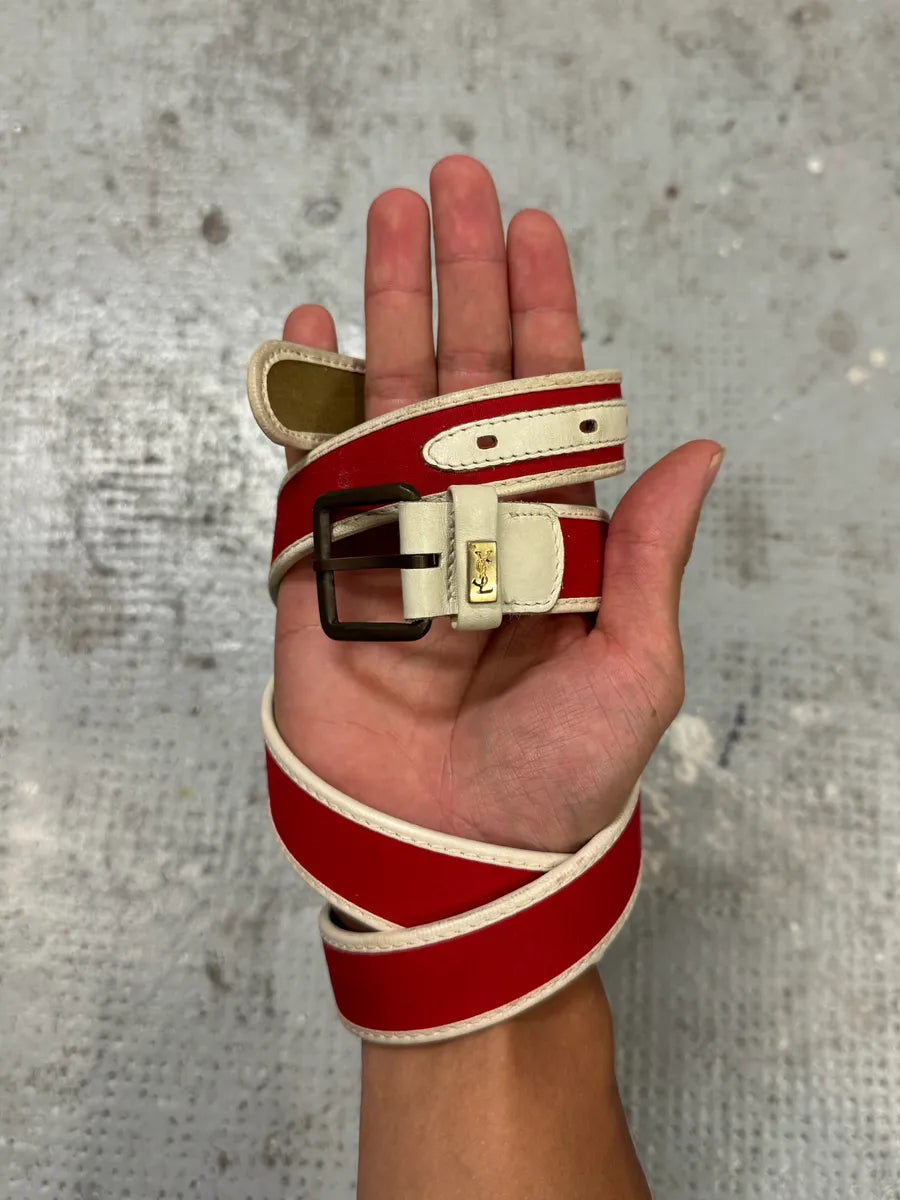 2000s Yves Saint Laurent Class Red Belt