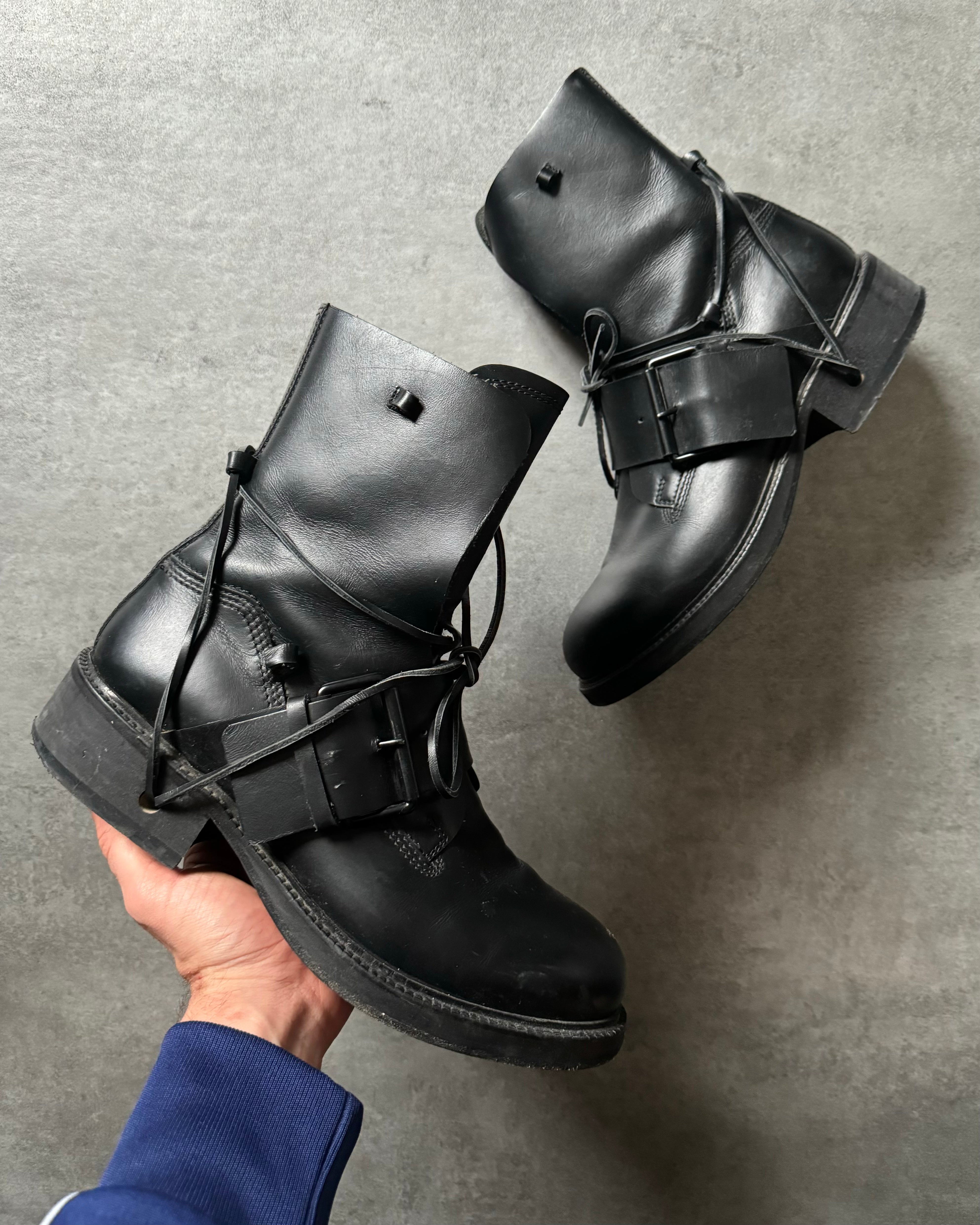 AW1998 Dirk Bikkembergs High Mountaineering Black Boots (43eu/us9 AW1998 Dirk Bikkembergs High Mountaineering Black Boots (43eu/us9