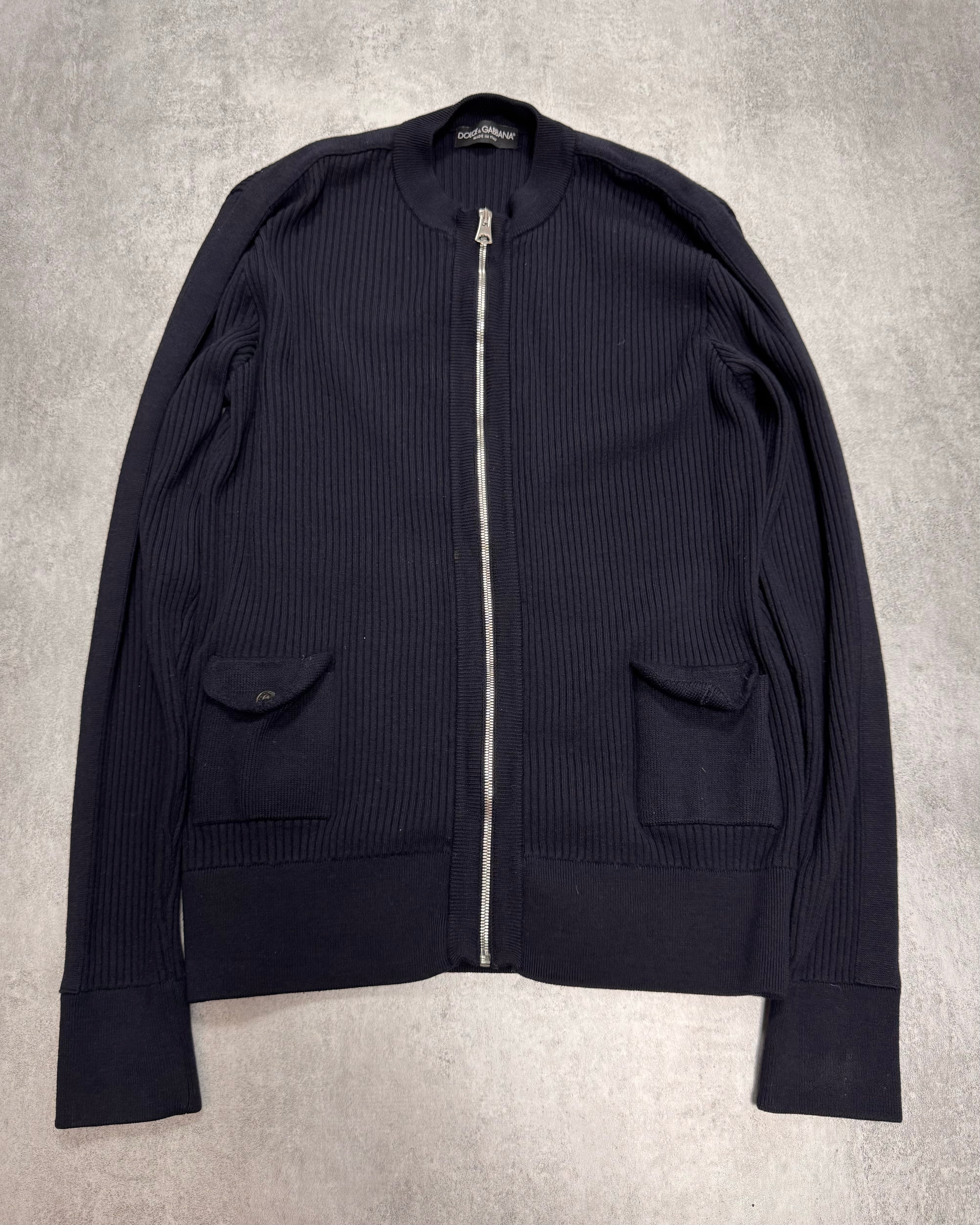 2000s Dolce & Gabbana Minimalist Navy Zip-Up – Dolce Vita Hub
