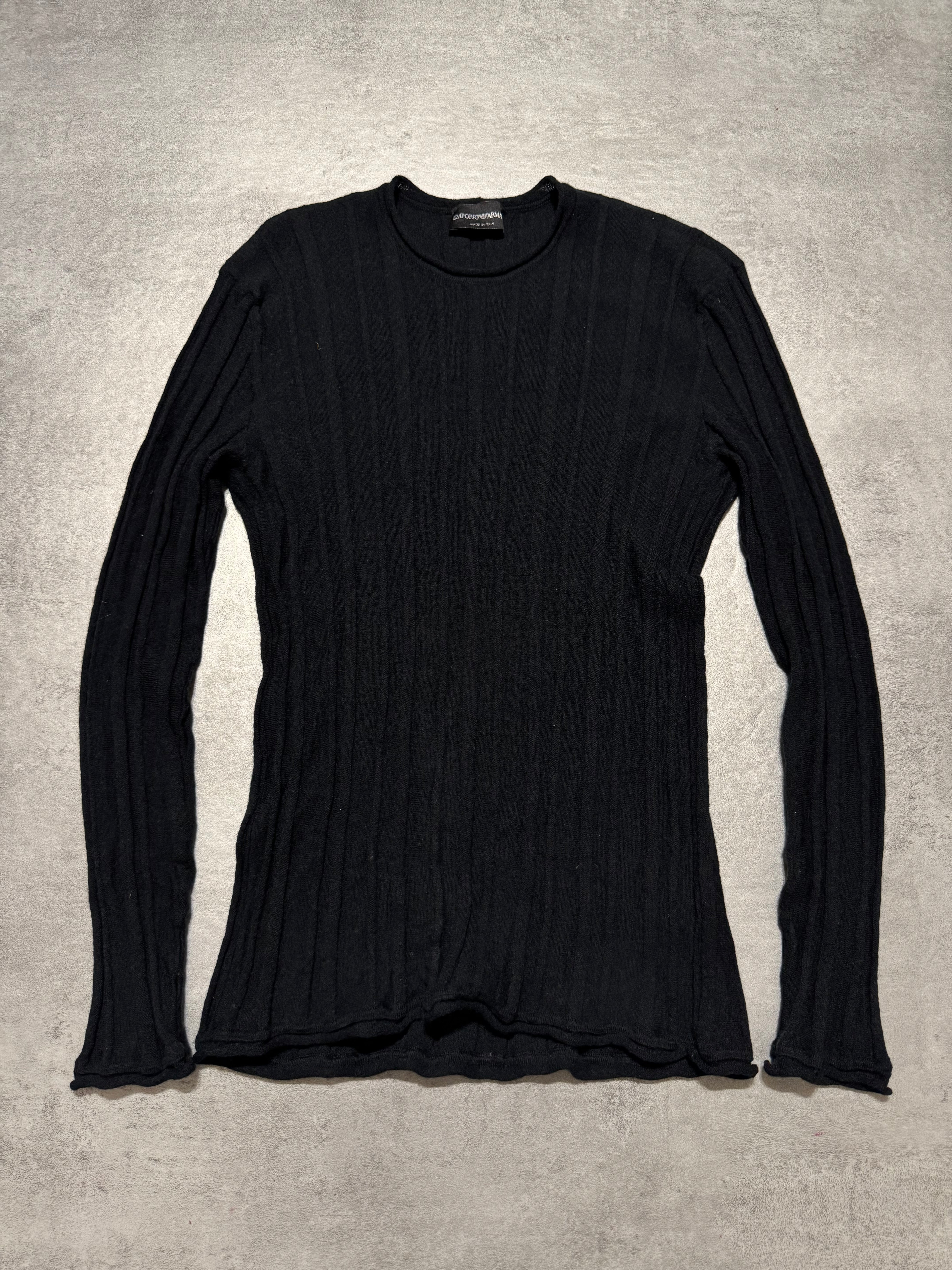 2000s Emporio Armani Black Wool Sweater – Dolce Vita Hub