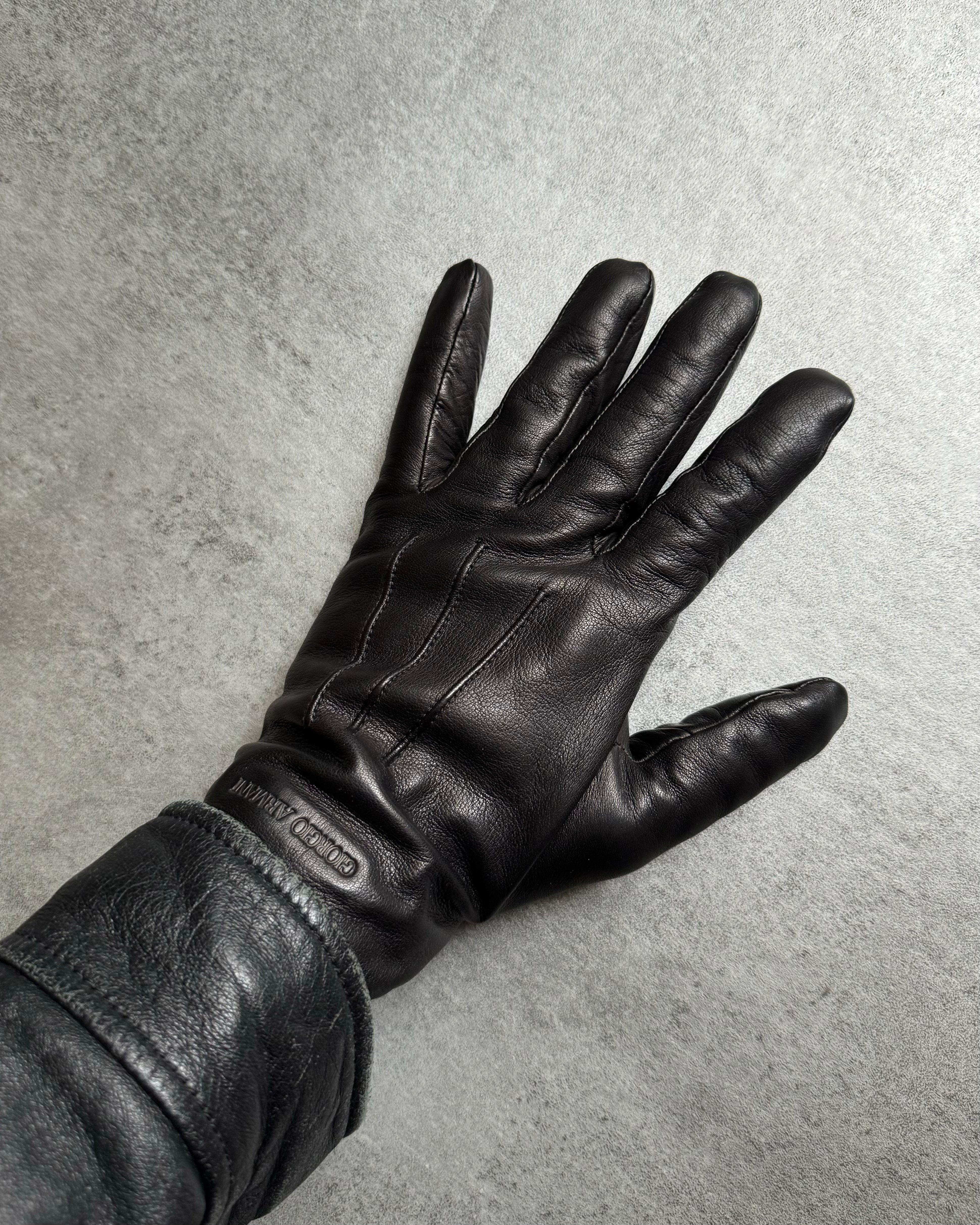 Armani leather gloves mens on sale