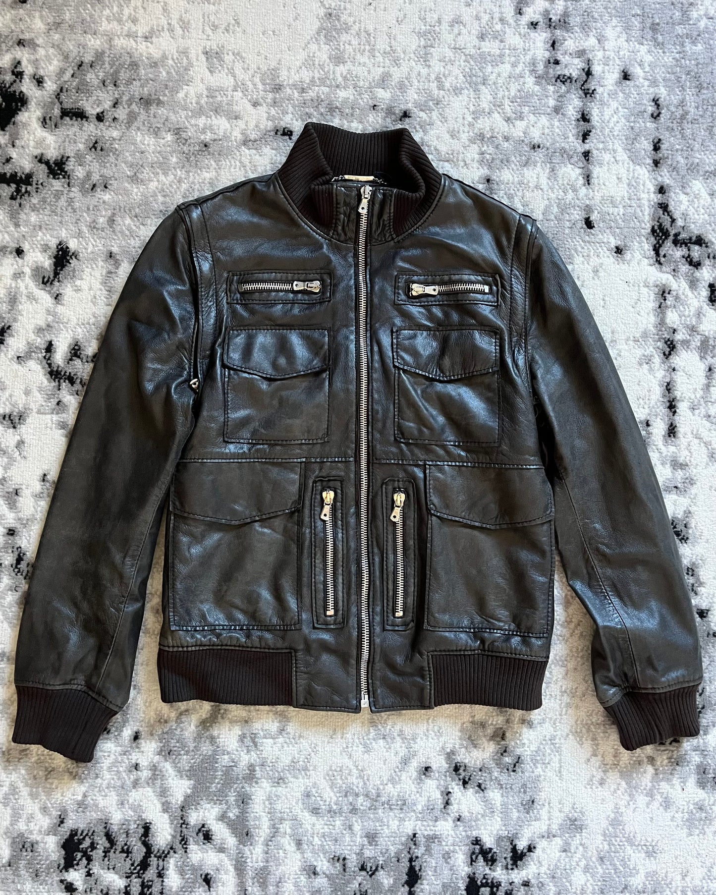 00s Dolce & Gabbana Leather Jacket with Detachable Arms (M)