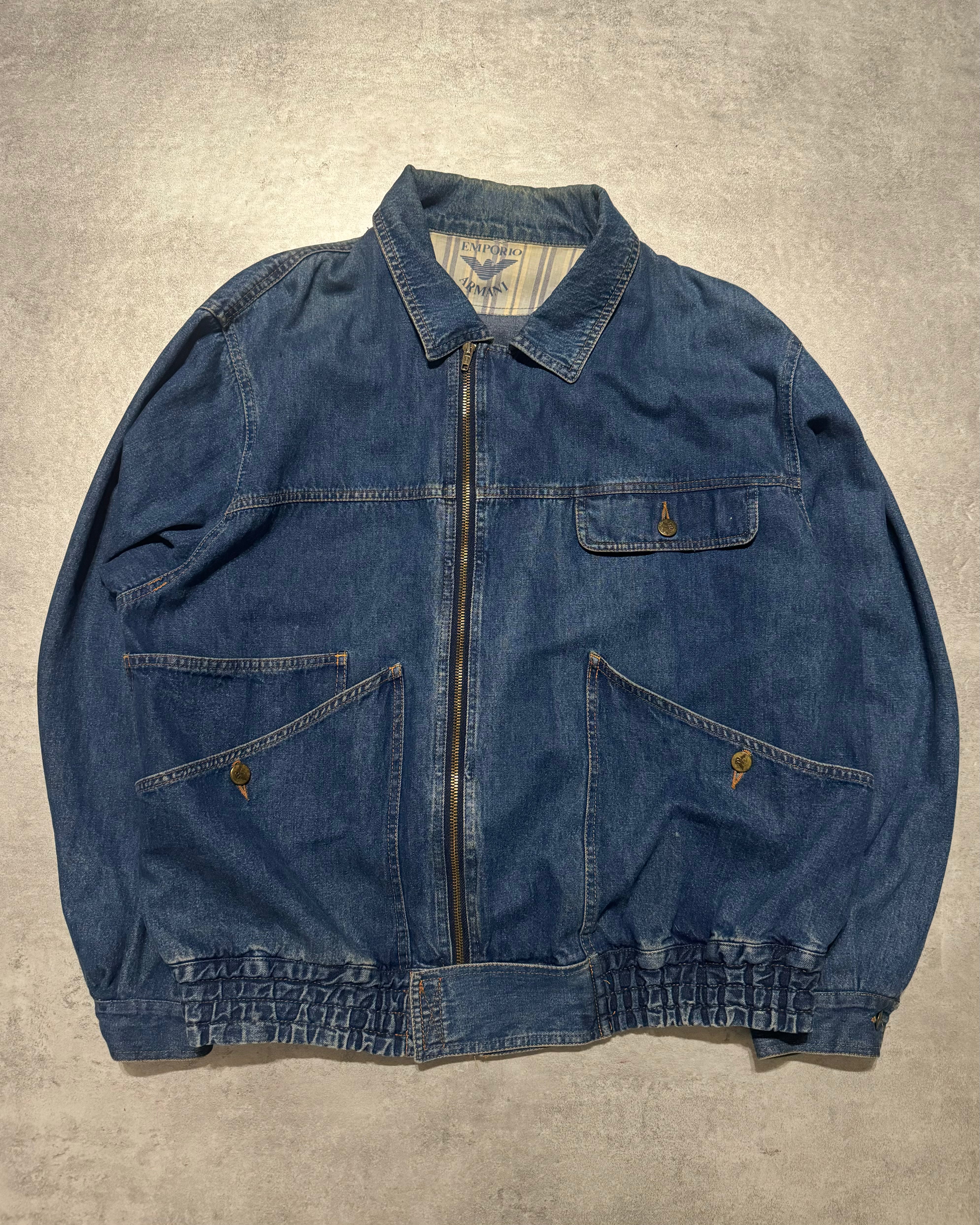 1980s Emporio Armani Denim Bomber Cozy Jacket – Dolce Vita Hub 1980s Emporio Armani Denim Bomber Cozy Jacket – Dolce Vita Hub