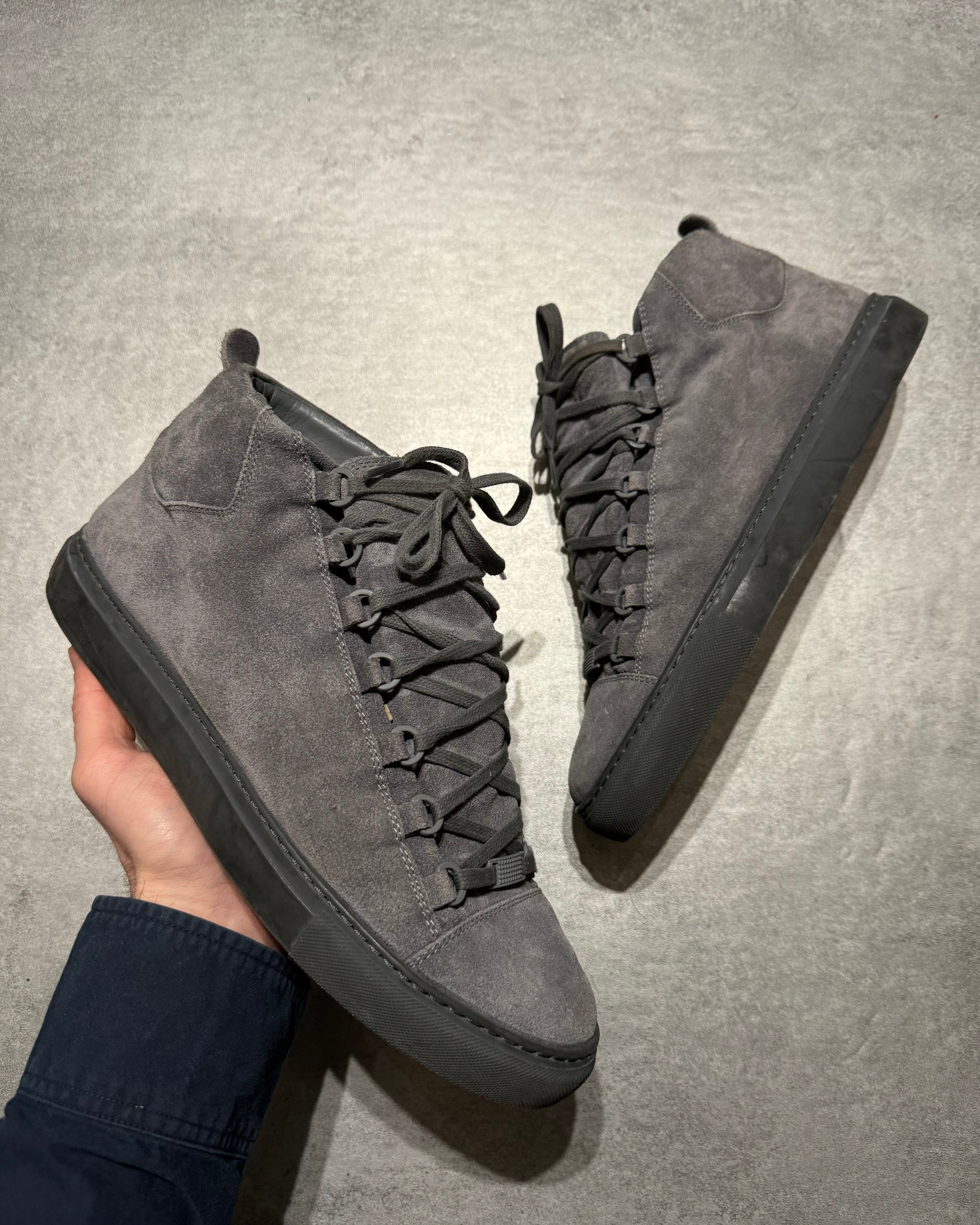 Balenciaga Arena Grey Suede High Top Sneakers – Dolce Vita Hub Balenciaga Arena Grey Suede High Top Sneakers – Dolce Vita Hub
