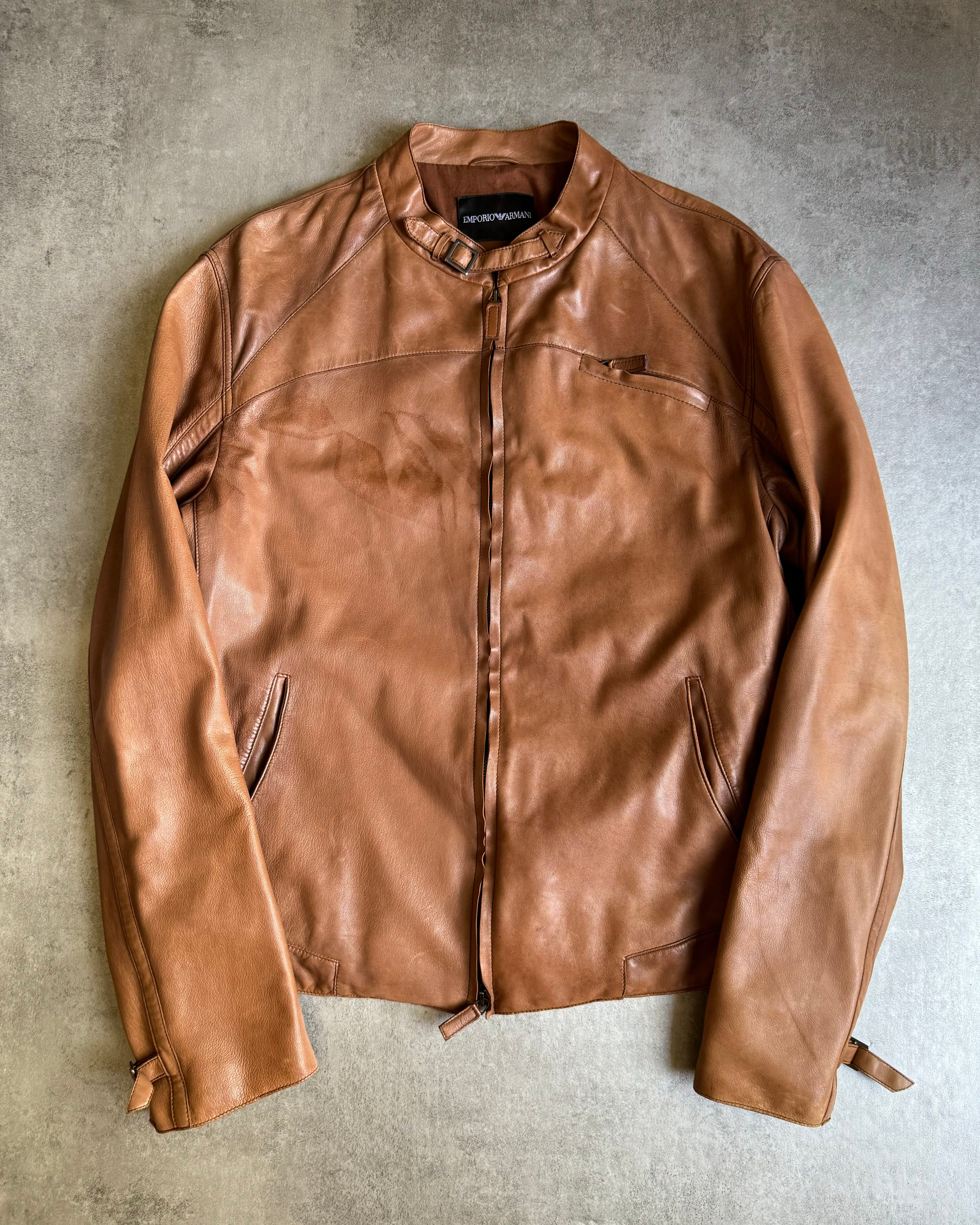 AW2008 Emporio Armani Brown Lamb Leather Jacket – Dolce Vita Hub AW2008 Emporio Armani Brown Lamb Leather Jacket – Dolce Vita Hub
