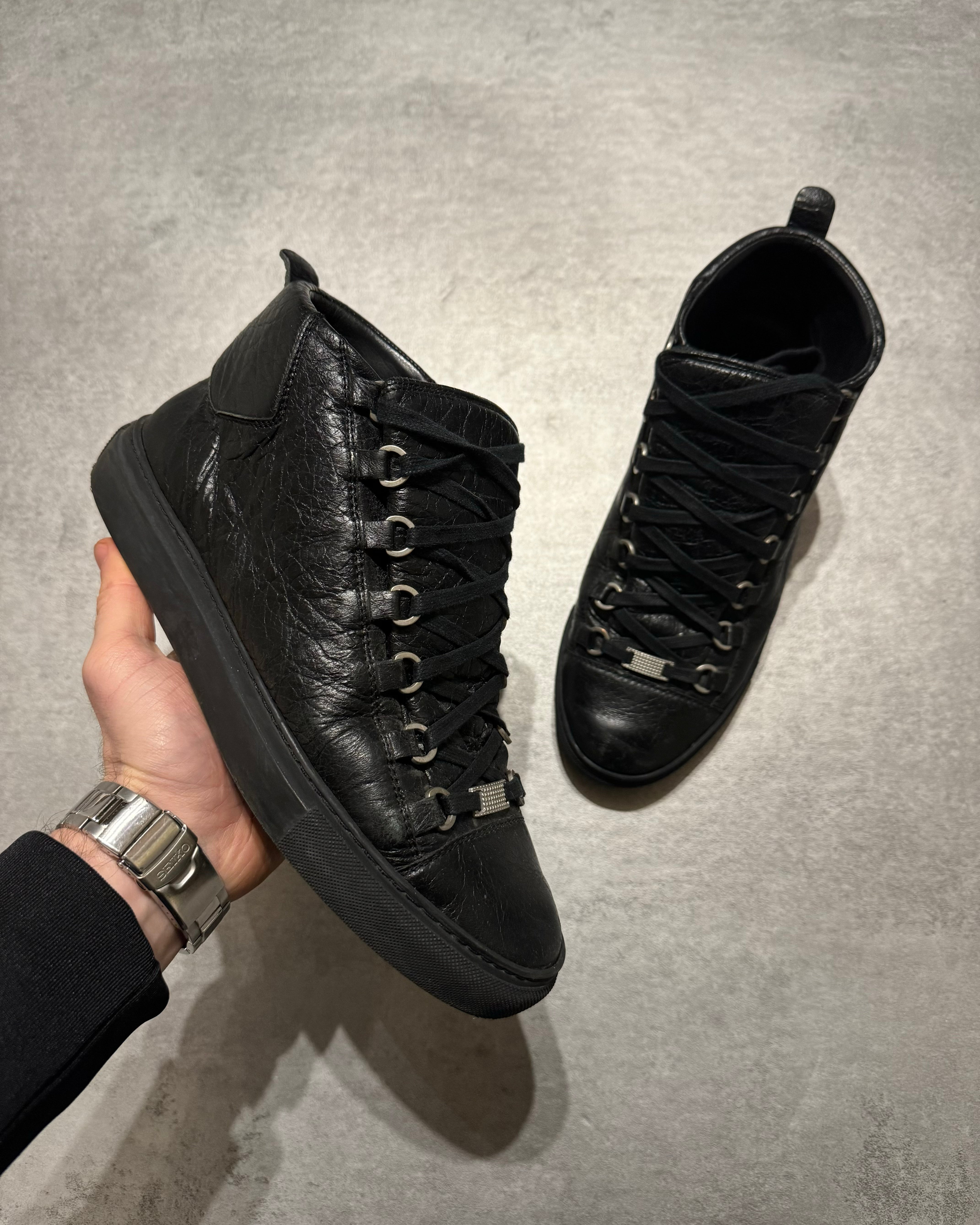 Balenciaga Arena High Black Leather Shoes – Dolce Vita Hub Balenciaga Arena High Black Leather Shoes – Dolce Vita Hub