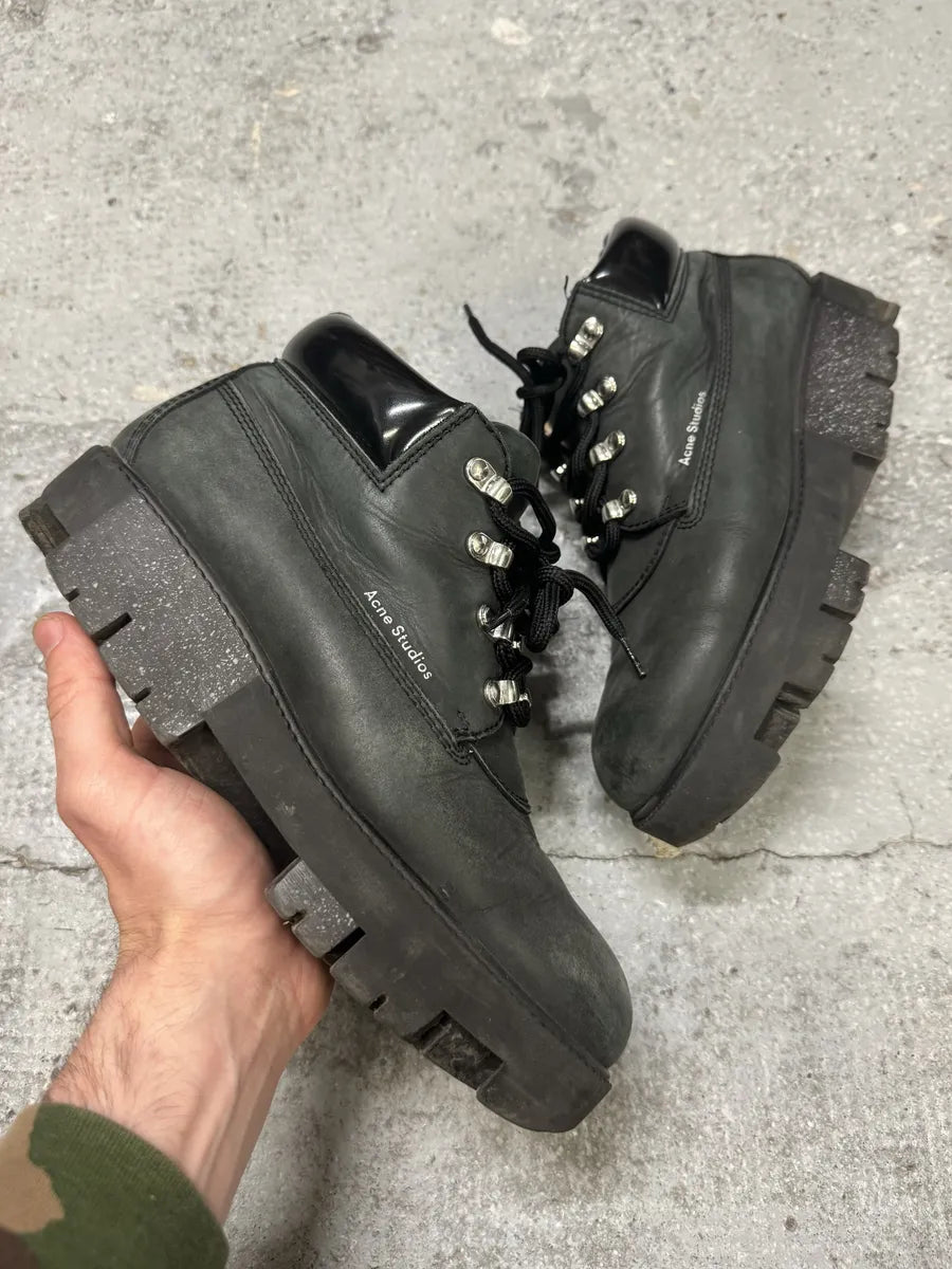 Acne Studios Black Hiking Leather Boots – Dolce Vita Hub