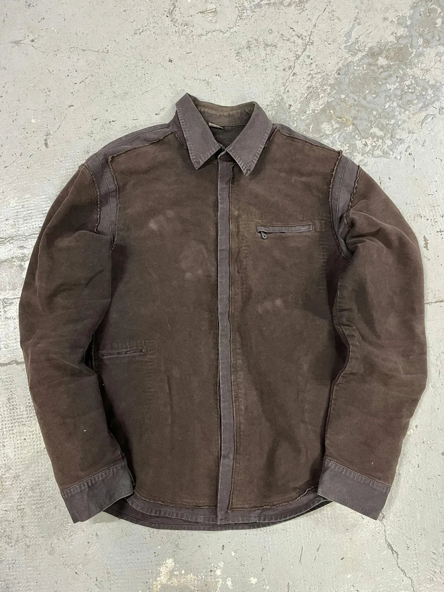 AW2001 Marithé + François Girbaud Brown Distressed Shirt Jacket