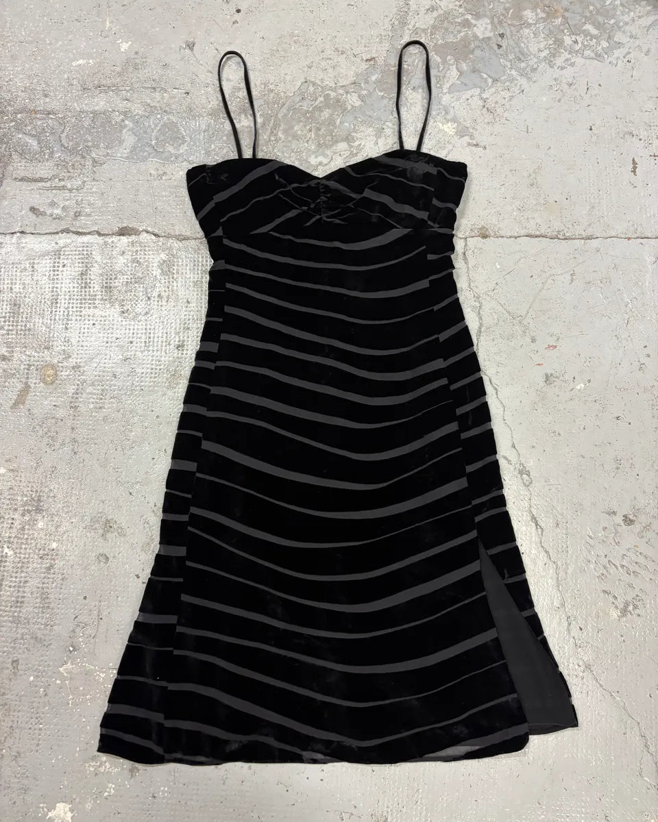 armani black and white dress AW2002 Emporio Armani Black Velvet Dress