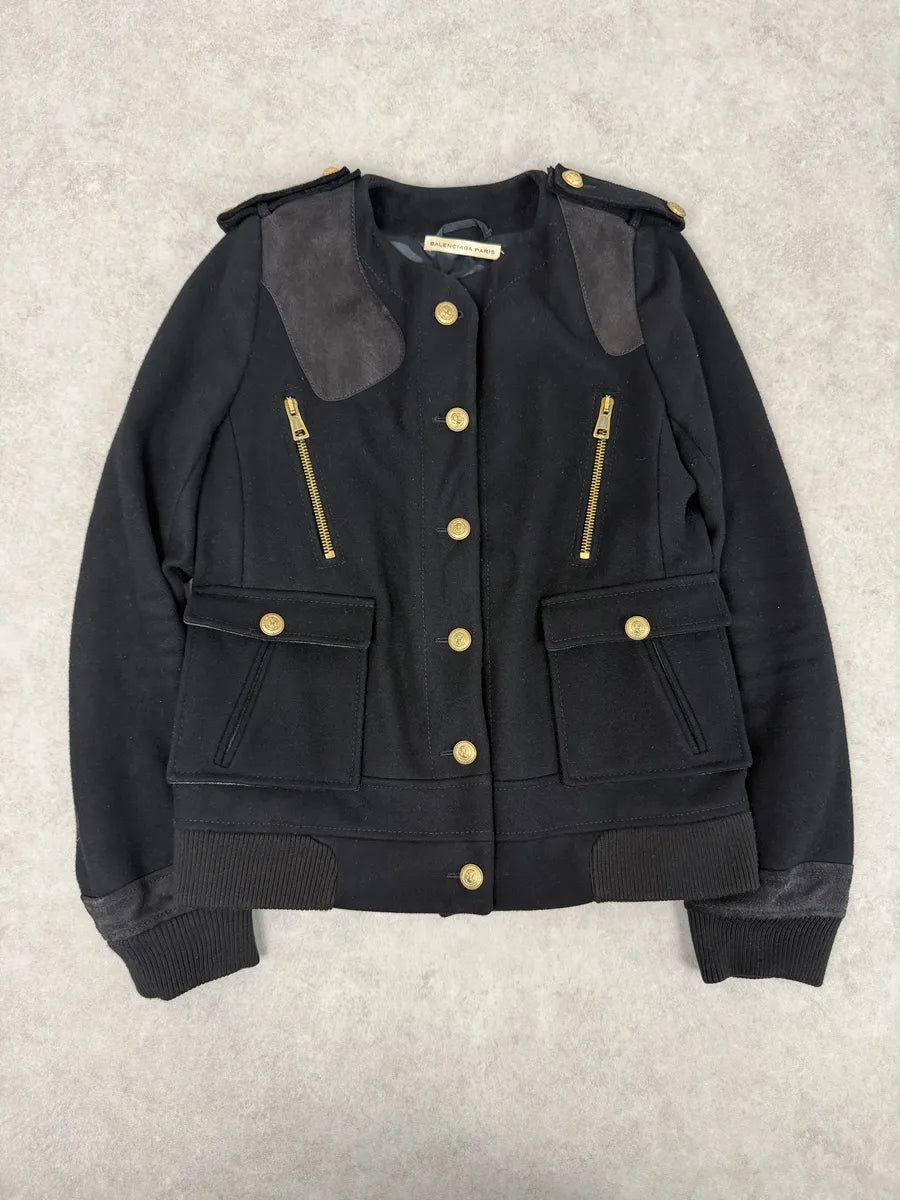 AW2007 Balenciaga Black Officer Buttoned Wool Peacoat by Nicolas