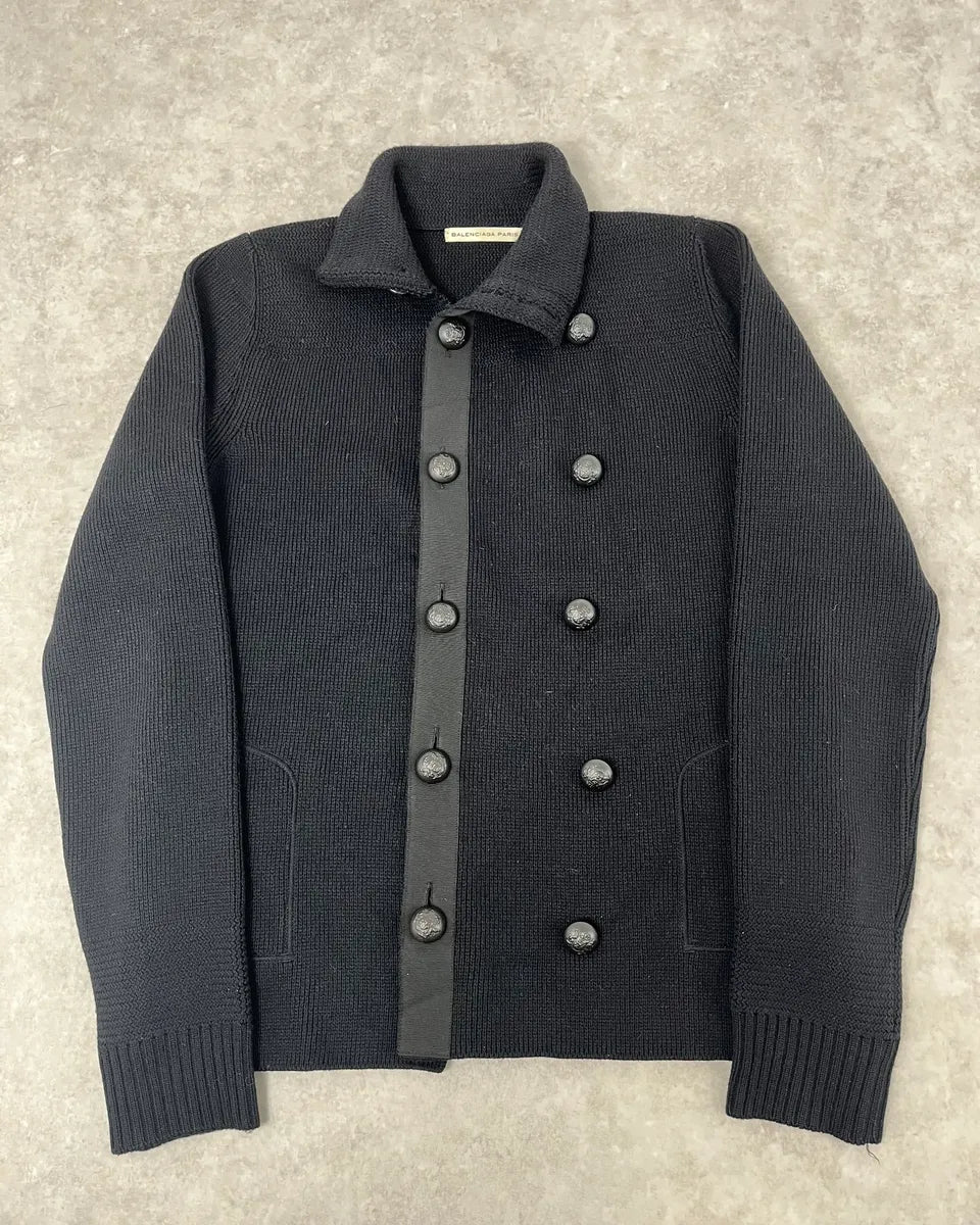 AW2007 Balenciaga Officier Black Cardigan by Nicolas Ghesquière