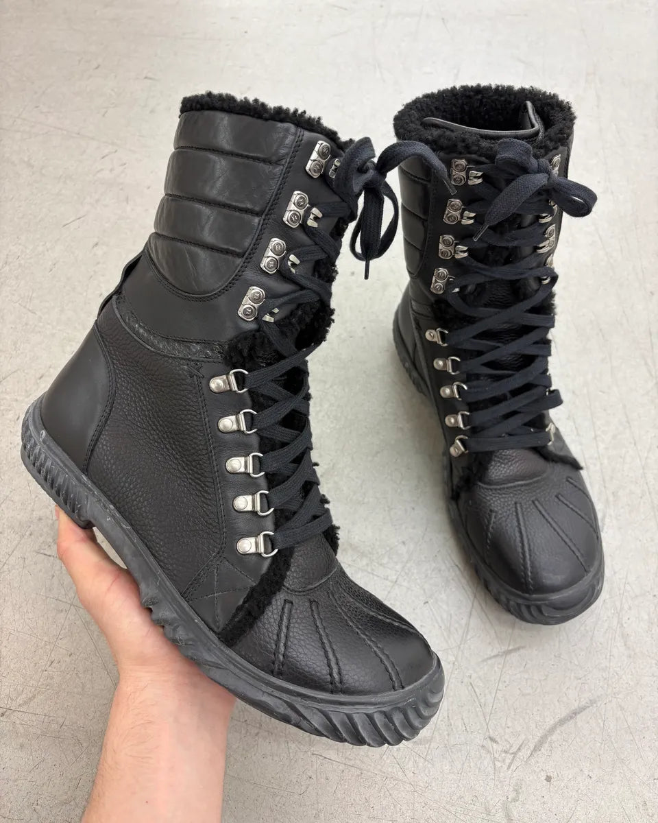 AW2007 Gucci Black Leather Fur-Lined Boots by Frida Giannini