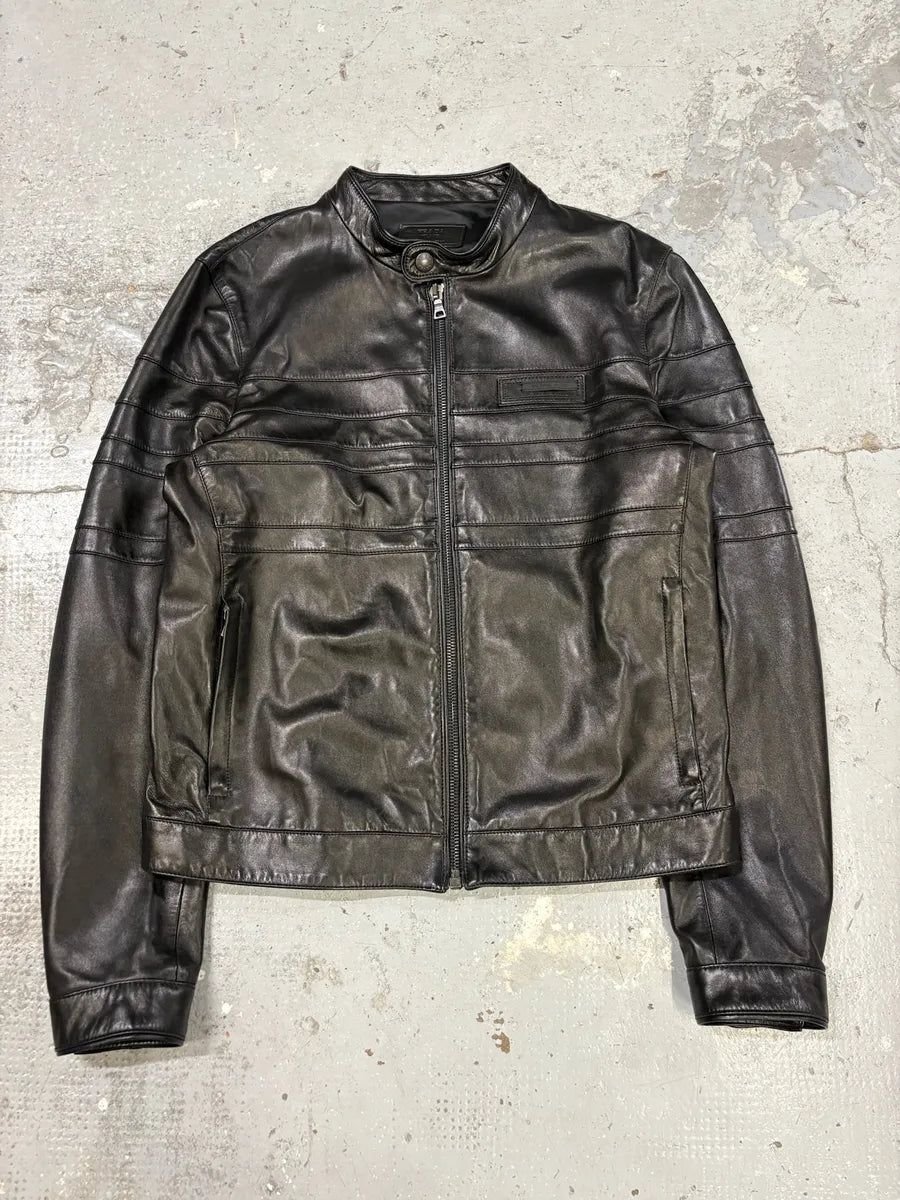 AW2007 Prada Black Biker Premium Leather Jacket – Dolce Vita Hub
