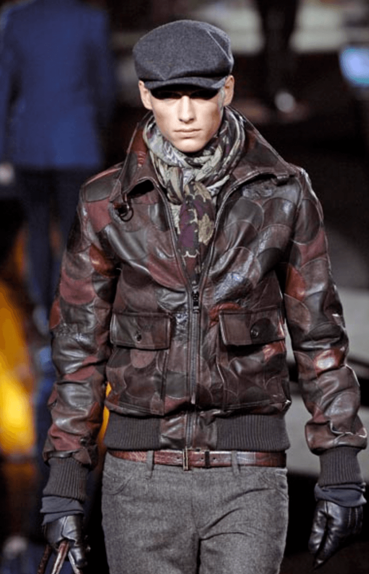 AW2008 Dolce & Gabbana Patchwork Circle Burgundy Leather Jacket