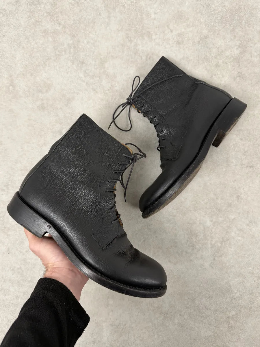 Raf Simons Leather Boots RAF SIMONS Size Brown Pebble Grain