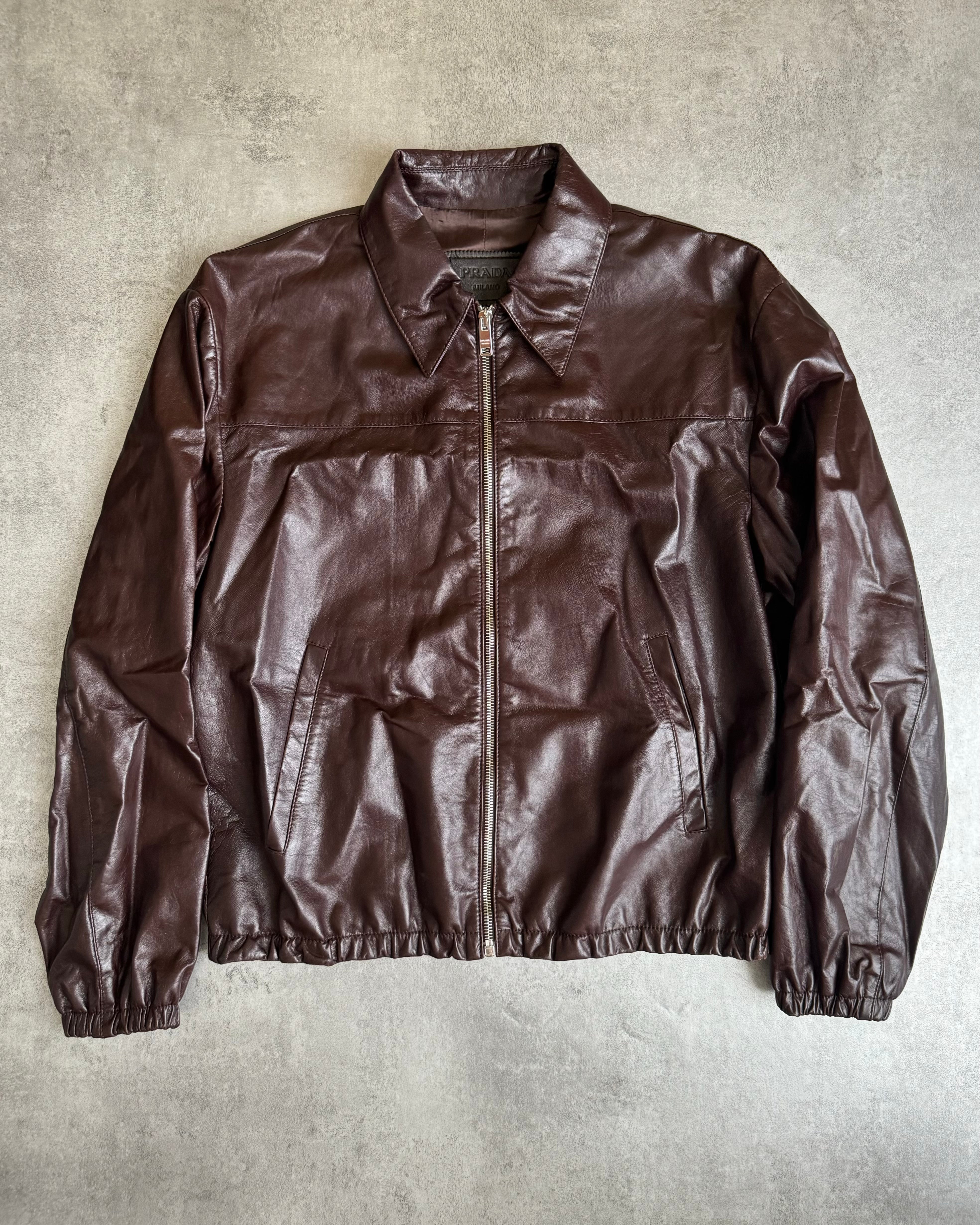 AW2017 Prada Brown Soft Relaxed Lamb Leather Jacket (XS) – Dolce AW2017 Prada Brown Soft Relaxed Lamb Leather Jacket (XS) – Dolce