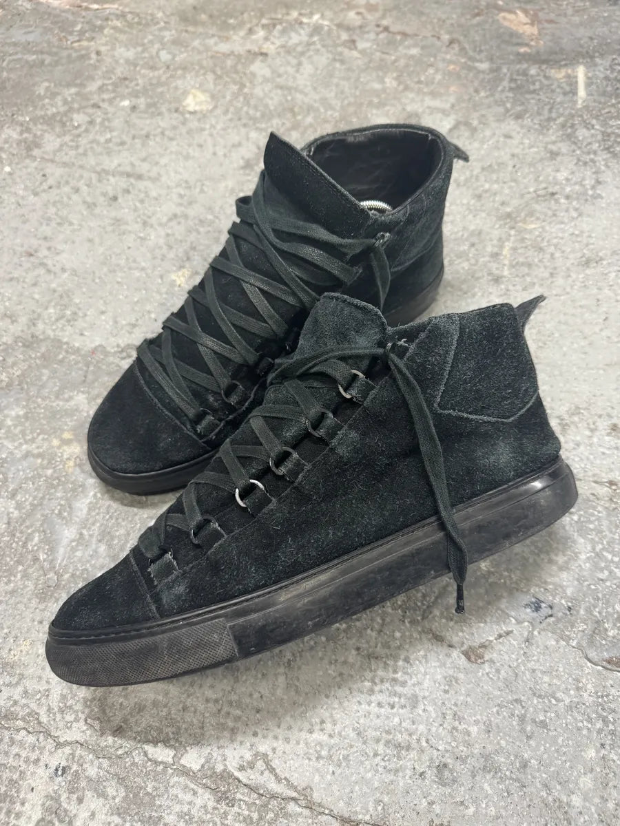 Balenciaga Arena Black High Suede Leather Shoes – Dolce Vita Hub