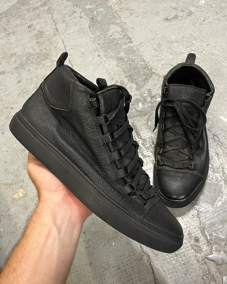 Balenciaga arena black ハイカットスニーカー Balenciaga Arena Black Leather High Sneakers – Dolce Vita Hub