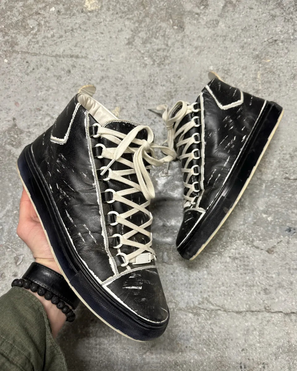 Balenciaga Arena High Black & White Leather Shoes – Dolce Vita Hub