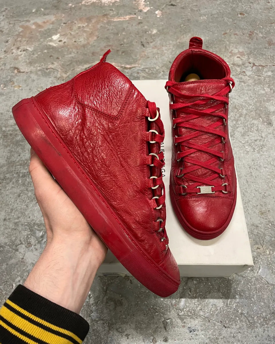 Balenciaga Arena High Red Leather Sneakers – Dolce Vita Hub